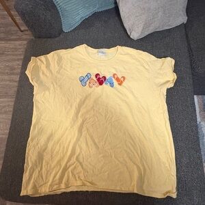 Vintage Yellow Tee with Flip Flop Design